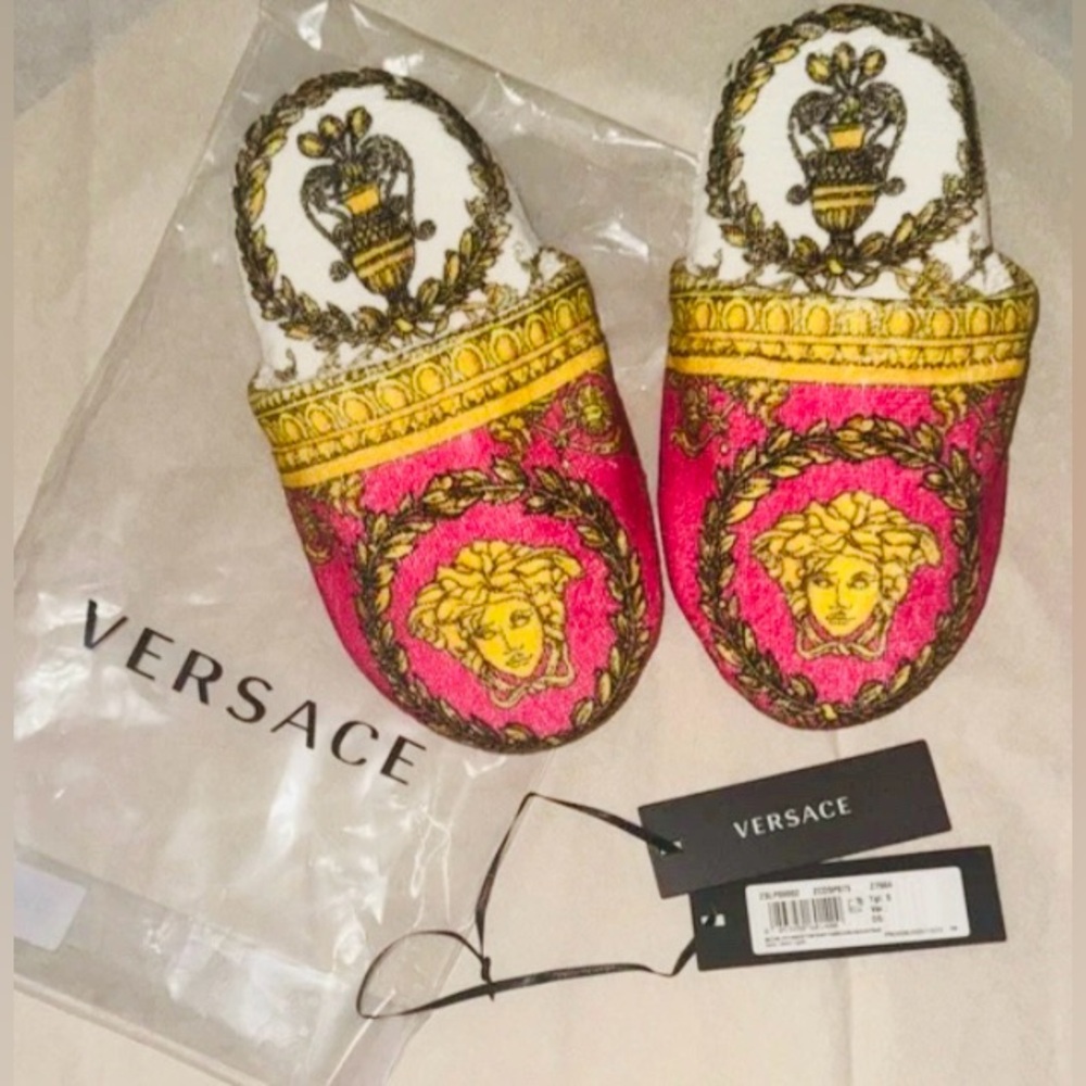 Versace Medusa Baroque Cotton Slippers Brand New Authentic size Small